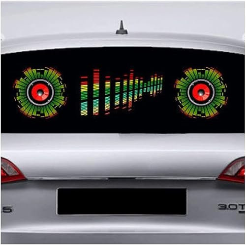 Adesivo per lampade in Vetro per Auto Car Music Rhythm Light Light up Stickers for Cars, LED Rear Windshield Car Sticker Decoration, Instagram Stickers Light for Cars, 90x25cm