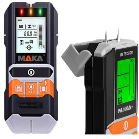Save Leitungsfinder mit Feuchtigkeitsmessgerät MKDL-01 | 2-in-1 Wandscanner für Leitungsortung und Feuchtemessung