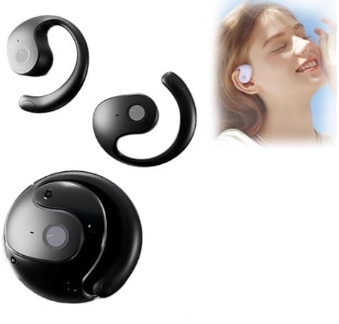 Small Coconut Bluetooth Headset,Small Coconut Ball Bluetooth Earphone,Earphone Wireless Bluetoot,3D Stereo Open Ear Wireless Earbuds,Bluetooth Headphones in Ear Noise Cancelling Mic (Black)