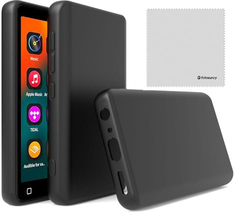 Mp3-Player-Hülle für Innioasis G1 G3 4 Zoll, Fotosuncy Slim Fit, weiches TPU, matt, mit Reinigungstuch, Schwarz