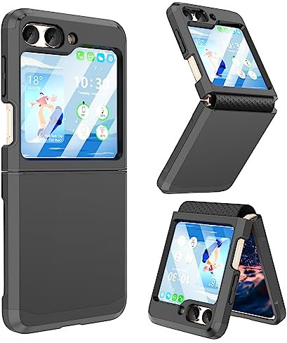 Designed for Galaxy Z Flip 6 Case with Hinge Protection for Samsung Flip 6 Case Heavy Duty Full Body Protective Phone Case Cover for Z Flip 6 5G(2024)-Black