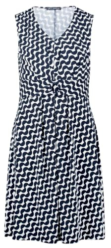 Betty Barclay Damen Shirtkleid ohne Arm 42, Dunkelblau/Weiß
