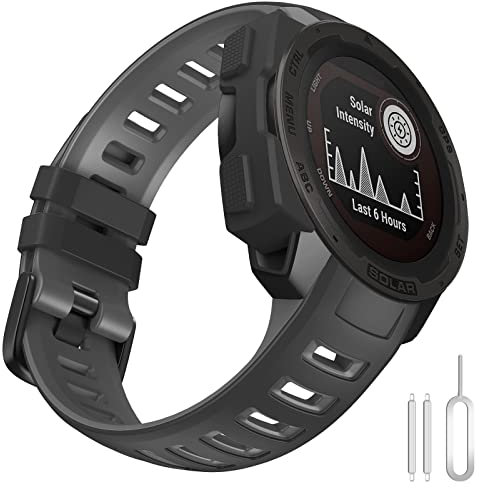Silicone Cinturino per Garmin Instinct 2, Braccialetto Sportivo Regolabile Silicone a Due Toni Cinturino per Garmin Instinct 2, Instinct, Instinct Esports, Instinct Solar Smart Watch