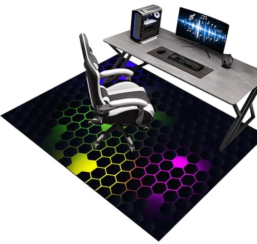 Tappeto per Sedia Ufficio Gaming 70 x 100 cm, Tappeto Salvapavimento Antiscivolo, Tappeto per Sedia con Ruote, Tappeto Gaming Pavimento, Tappetino per Sedia da Ufficio per Parquet e Pavimenti Duri