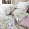 Nyescasa Housse de Couette 240x260 100% Coton Fleurs Rose et Vert Floral Réversible Parure de lit Adulte 2 Personnes Sets de Housses de Couettes avec Fermeture Éclair et 2 Taies d'oreiller 65x65 cm