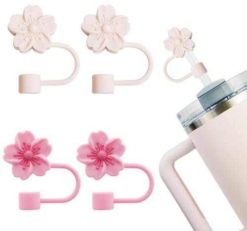 OUDQFCJ Stanley Straw Covers, 10 mm Straw Attachments, Silicone Cover Cap for Stanley Cup Accessories, Stanley 30 & 40 oz Tumbler with Handle