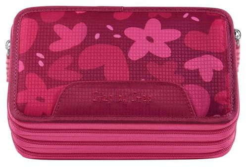 Step by Step XXL-Mäppchen „Wild Horse Nora“, 43-teilig, rosa/rot, mit Schreibutensilien vorbestückt, für Mädchen ab der 1. Klasse, Ordnung im Schulranzen, passend zum Schulranzen