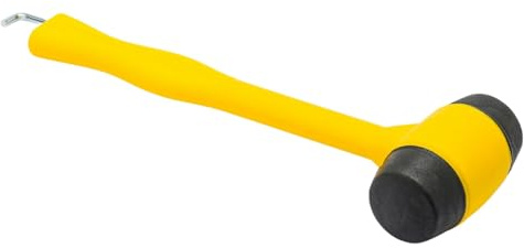 MOSCATELLI Multi-Purpose Camping Hammer, Robust and Ergonomic Mallet Hammer with Hook for Removing Pegs – Yellow