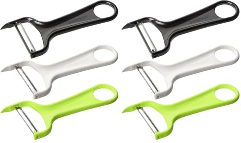 Fackelmann Pelador Verduras 14Cm, polipropileno, acero inox, color blanco e inox, 1 ud. (Paquete de 2)