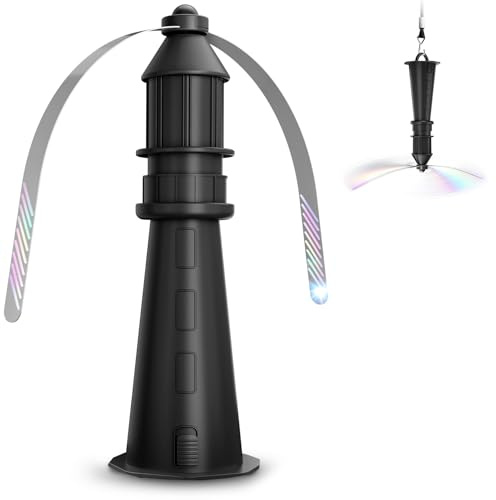 Rizeola Fliegenwedler, Fliegenabwehr Tischventilator mit holografischen Flügeln,Aufhängbar für Innen & Außen, Insektenschutz für Camping, Garten & Terrasse（Ohne Batterien） 1 Pack