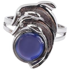 LALADEFIEE Verstellbarer Farbwechselndem und Zinklegierung Farbwechsel Eleganter Acryl Offener Stimmungsring mit Ring Modisches für Damen als Partygeschenk und Kostümaccessoire