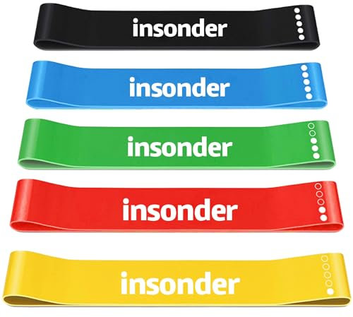 Fitnessbänder Set - Widerstandsbänder (5X) Sportbänder Beine, Gymnastikbänder Fitness, Trainingsbänder Therapie