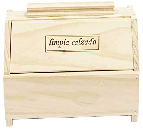 Acan Caja de Madera Limpia Calzado, Color Aleatorio