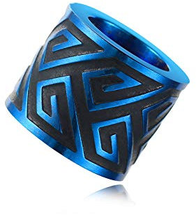 Beads Perlen Bart Perle Edelstahl DIY Metall Großloch 6mm CNC Firestone Bead Nr. 06 Design Perle