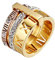 PAMTIER Damen Römische Ziffern 3 in 1 Ring aus Edelstahl mit Zirkonia Rose + Gold Größe 57 (18.1)