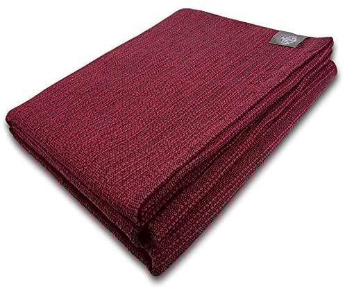 Craft Story Decke Yara - Tagesdecke aus 100% Baumwolle - Sofadecke, Wohndecke & Baumwolldecke - Weinrot Uni, ca. 170 x 220 cm