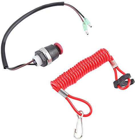 Interrupteur de sécurité, cordon d'attache de sécurité pour interrupteur de mise à mort de moteur hors-bord pour Marine Tohatsu Compatible avec les moteurs hors-bord