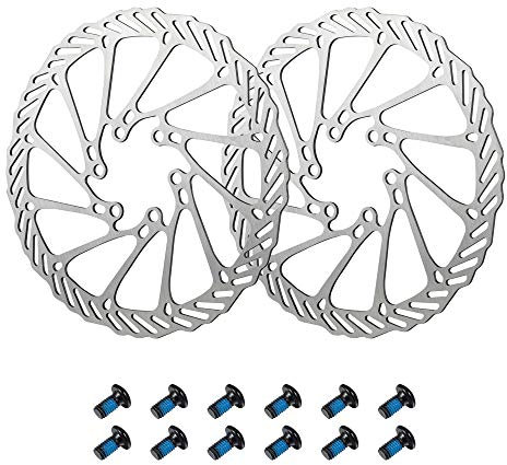 Newgoal Fahrrad bremsscheibe 180mm 2 Stück Edelstahl Fahrrad Bremsscheibe mit 12 Schrauben,Scheibenbremse Scheibenfahrradzubehör
