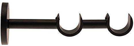 Ateliers28 Chromo T10070328 - Soporte de Pared Doble Abierto (9/18 cm), Color Negro Satinado
