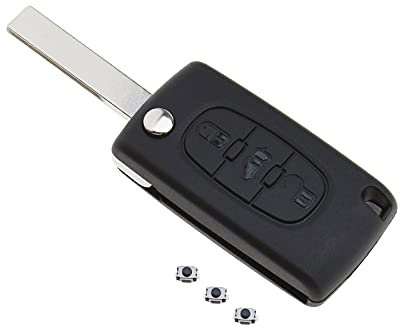 Be In Your Mind Boîtier de clé télécommande pliable à 3 boutons HU83 - Type CE0523 - Compatible avec Scudo Berlingo Dispatch