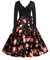 EFOFEI Damen Vintage Hepburn Cocktailkleid 50er Cap Ärmel Swing Kleider Kurzarm Cocktailkleid mit Gürtel Schwarz 3XL