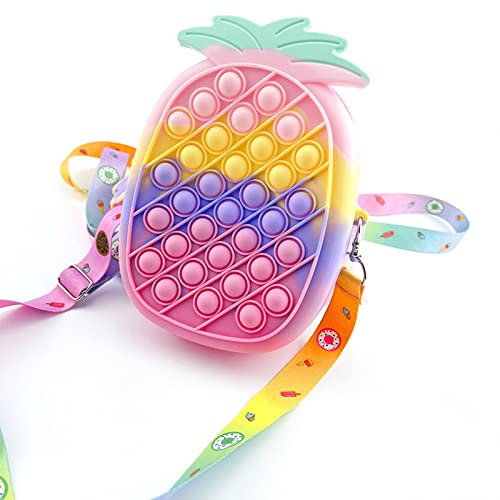 JTKDL Push Tasche Handtasche, 2 in 1 Fidget Toys Taschen Umhängetasche mit Längenverstellbarem Tragegurt, Anti Stress Spielzeug Schultertasche für Kinder Erwachsene,A