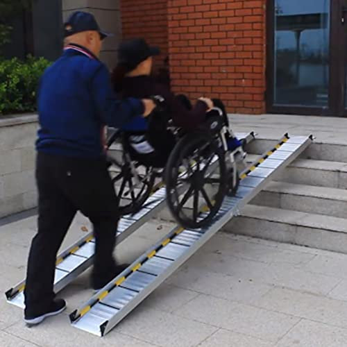 LJHU Schwellenrampe Aufstiegstür Mobilitätseinstieg mit Griff, rutschfeste Tragbare Aluminiumrampe für Rollstühle/Haustiermobilität/Stufen, Keine Montage Erforderlich (Size : 131cm x 22cm x 15cm)