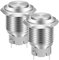 Gebildet 16mm Cabeza Alta SPST Botón Pulsador de Enganche, Interruptor de Botón de Metal de Acero Inoxidable a Prueba de Agua, Terminales de Pin de Soldadura DC 6V/12V/36V/48V, AC 110V/230V 3A 1NO