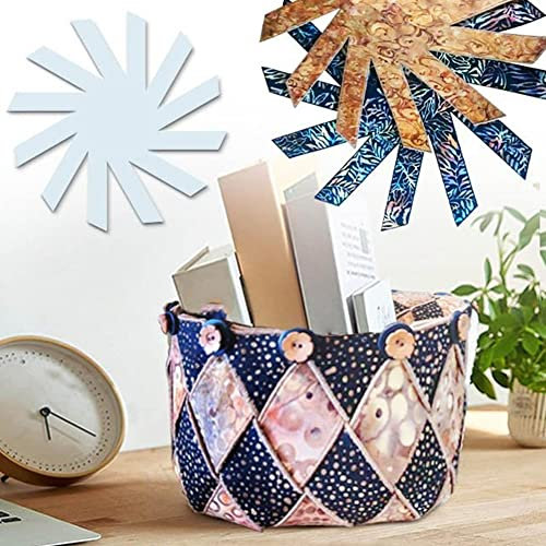 FACULX Korbvorlagen zum Nähen, Magic Woven Spiral Aufbewahrungskorb Vorlage, Acryl Quilting Vorlage Nähmaschine Lineal DIY Patchwork Werkzeug