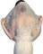 DAIHAN 2-stufiger Elegent Hochzeit Schleier Spitze Brautschleier mit Kamm Exquisite Spitzenstickerei Blumen-Rand-Schleier Kurze Brautschleier aus Tüll für Party Beige