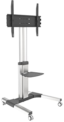 Techly 366198 Bodenständer mit einem Regal Trolley TV LCD/LED/Plasma 50-92 Zoll Silber