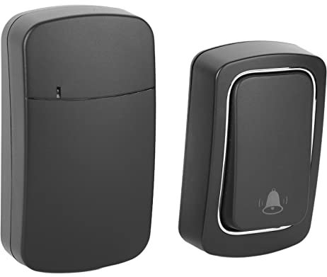 Ding Dong Türklingel, Kabellose Türklingel mit Eigener Stromversorgung, 100-230 V, 200㎡ Reichweite, Geräuschpegel, Hupe, Eingebautes Generatormodul mit Empfänger für zu Hause (EU-Stecker 100‑230 V)