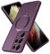 Luhuanx Coque pour Samsung Galaxy S21 Ultra 5G, S21 Ultra avec objectif à couverture complète, sans fil, coque de protection pour appareil photo d'écran (violet)