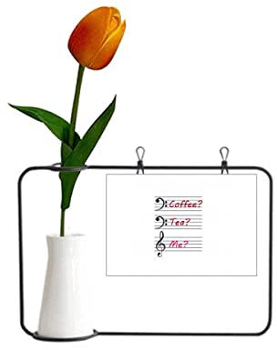Musik-Symbol Kaffee Tee Staff Spektrum Tulpe Künstliche Blumenvase Dekoration Karte