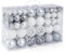 Set 100 Palline di Natale Ornamenti,Ø3/4/6 cm ,Addobbi Natalizie in Argento&Bianco, Accessori Decorativi per Albero