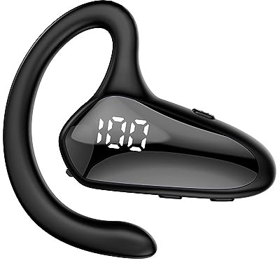 Einohr-Bluetooth-Ohrhörer, YX02-Kopfhörer mit Geräuschunterdrückung, Rechtes Ohr, mit LED-Digitalanzeige, Knochenleitungs-Kopfhörer mit Offenem Ohr, Ultraleichtes Design, für