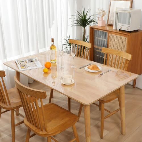 Mantel transparente para mesa, protector de mesa para exteriores, resistente al aceite y al agua, lavable, lámina de PVC, resistente a la grasa