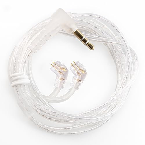KBEAR QDC-Pin IEM Cable, Earphone Replacement Cable Silver Plated Detachable Cable for KZ ZSN PRO X/ZS10 PRO/ZSN PRO/ZS12 PRO X/DQS/EDX PRO/Castor/ZAS/ZAR/CCA CRA/C12/C10 Headphones (No Mic, QDC Pin)
