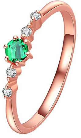 ABOOFAN Metall Ring Geschenkring Smaragdring Edelsteinringe Edelstein-verlobungsringe Aquamarin-ringe Ringe Aus Roségold Ringe Aus Sterlingsilber Damenringe Eheringe Frau Natürlich Schmuck