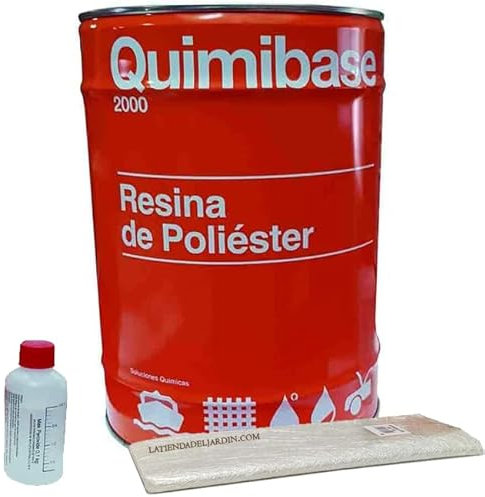 Suinga Kit RESINA DE POLIESTER 5kg para reparaciones + Manta fibra de vidrio 5m2 Mat-300 + catalizador de peróxido. Util para reparaciones de coches, piscinas, depósitos, naútica e industrial