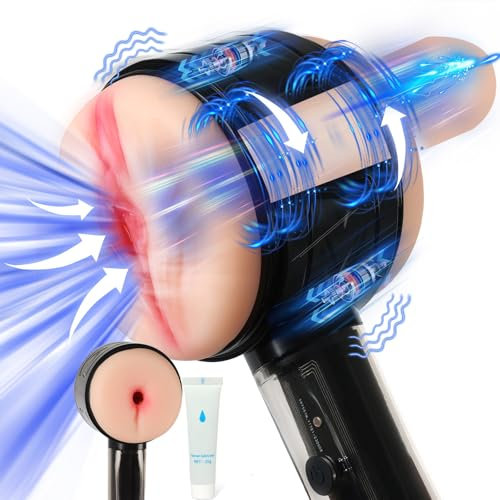 Elektrischer Masturbator Cup 3 Geschwindigkeiten 7 Vibrationsmodi Sex Spielzeug für die Männer Solo Sex Toys Masturbieren für Männer Taschenmuschi Penis Masturbatoren mit 3D Realistischer Vagina Anal