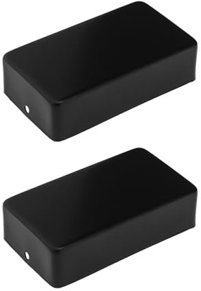 YINETTECH 2 x Gitarren-Tonabnehmerabdeckungen, Lochlose Tonabnehmerkappe für E-Gitarre, 70 x 40 x 18 mm, Messing, geschlossene Tonabnehmerabdeckung, Humbucker-Tonabnehmer-Kappe, Schwarz