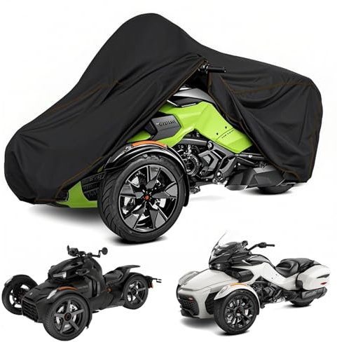YONQIFON Spyder Full Cover 420D Kompatibel mit Can-Am Spyder F3 F3-T F3-S/Ryker 600 900 Sport Wirklich staubdicht Allwetterbeständig Abdeckung Zubehör (nicht für F3 Limited/RT)