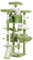 Hey-brother Árbol Grande para Gatos, Árbol para Gatos de 180 cm de Altura, con Cuerda de Sisal,Tabla Arañadora 2 - en - 1,Cesta para Gatos,3 Plataformas y 2 Cuevas para Gatos, Verde 0EMPJ034GR