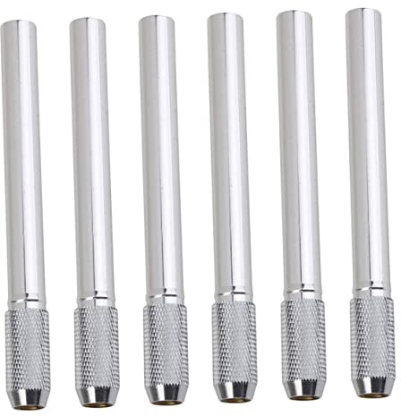FOYTOKI 6stücke Pack Edelstahl Bleistiftverlängerer Robuste Für Schule Büro Und Zuhause Silber