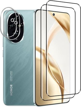 Wookfiss Verre Trempé pour Honor 200 5G, 2 Pièces 3D Film Protection écran et 2 Pièces Caméra Arrière Protecteur, Protector Tempered Ultra Resistant Vitre Ecran Protecteur Anti Rayure