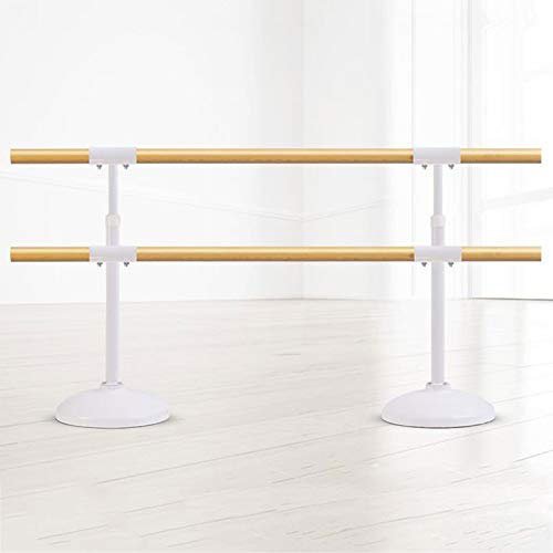 Ballettstange Tanzstange Doppelte Ballettstangen, freistehende Ballettstange höhenverstellbar Aufbau Mobile Ballettstange Home Dance Fitness (Weiß 2m) (Weiß 2m) (Weiß 2m)