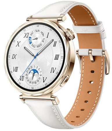 HUAWEI Watch GT 5 41 mm Smartwatch, Kunstvolles Design, Erweiterte Lauf- und Fahrradfunktionen, Gesundheitsmonitoring, Bis zu 7 Tage Akkulaufzeit, Kompatibel mit iOS & Android, Weiß
