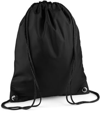 minimutz Turnbeutel mit Kordelzug - Sportbeutel Kinder Herren Damen - 12 L (schwarz)