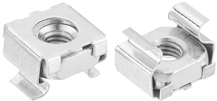 QUARKZMAN M5 x 0,8mm Jaula Tuerca, 5uds A Presión Jaula Tuerca, Carbono Acero Galvanizada Métrica Tuerca para Servidor Estante Gabinete, Plata